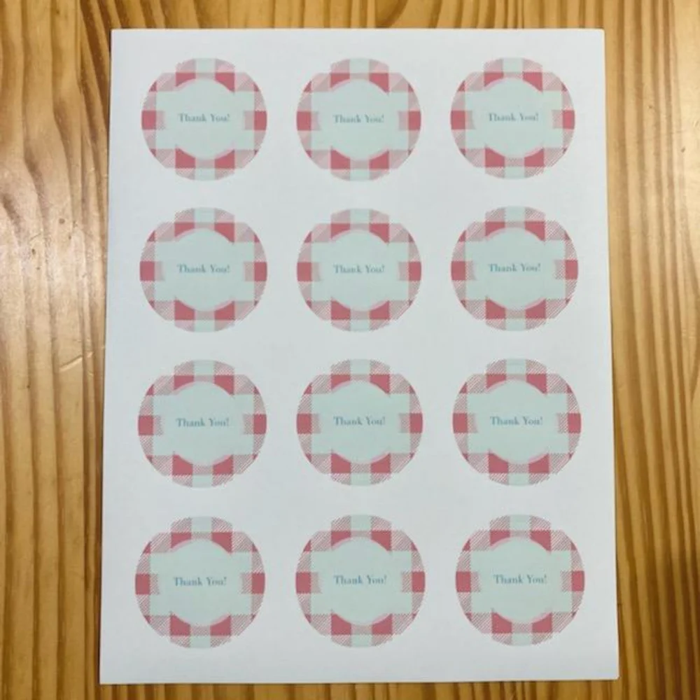 48 2in round Thank You stickers - BBQ Summer Themed - Picture 3 of 3